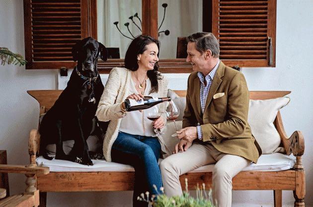 Couple with dog